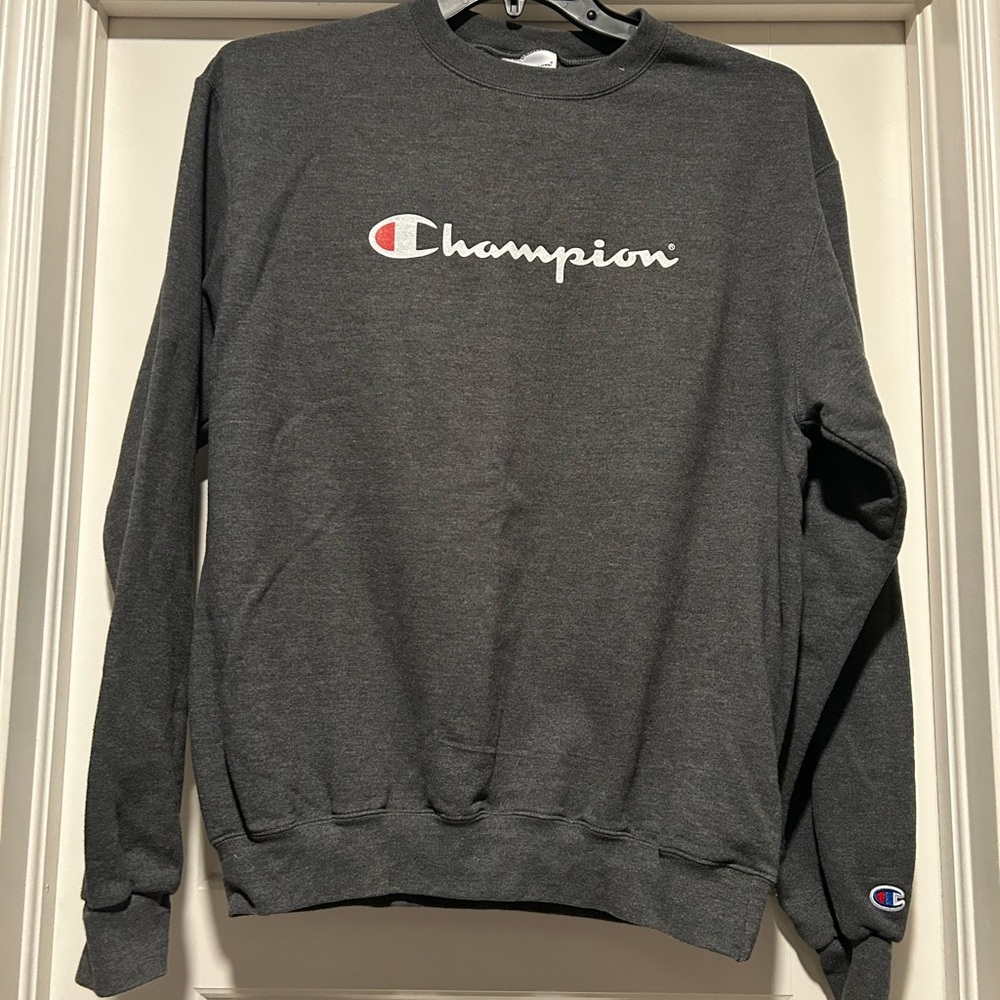 Champion Men's Dark Gray Crewneck Sweater